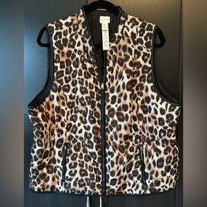 Chico's Animal Print Double Sided Reversible Sleeveless Vest size 3